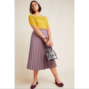 Anthropologie Maeve Wilma Pleated Skirt New